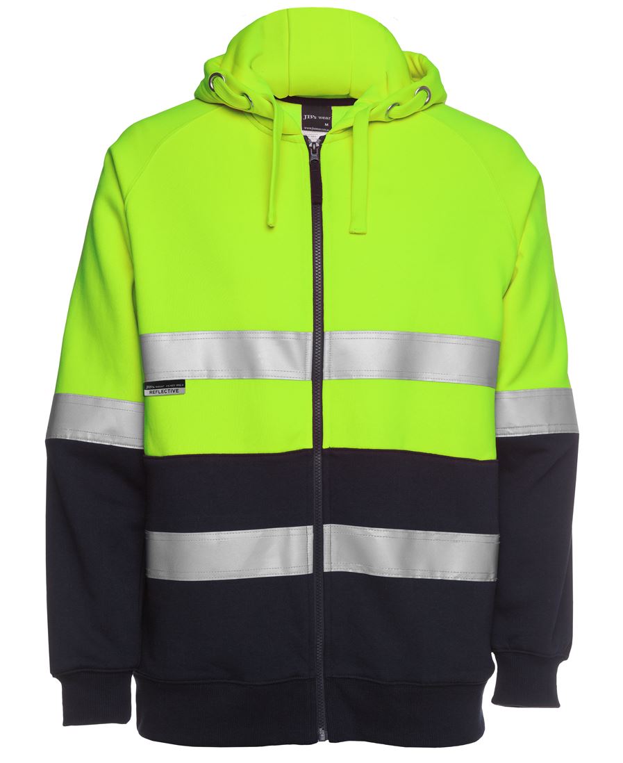 JB's Hi Vis (D+N) Full Zip Fleecy Hoodie 6DNH