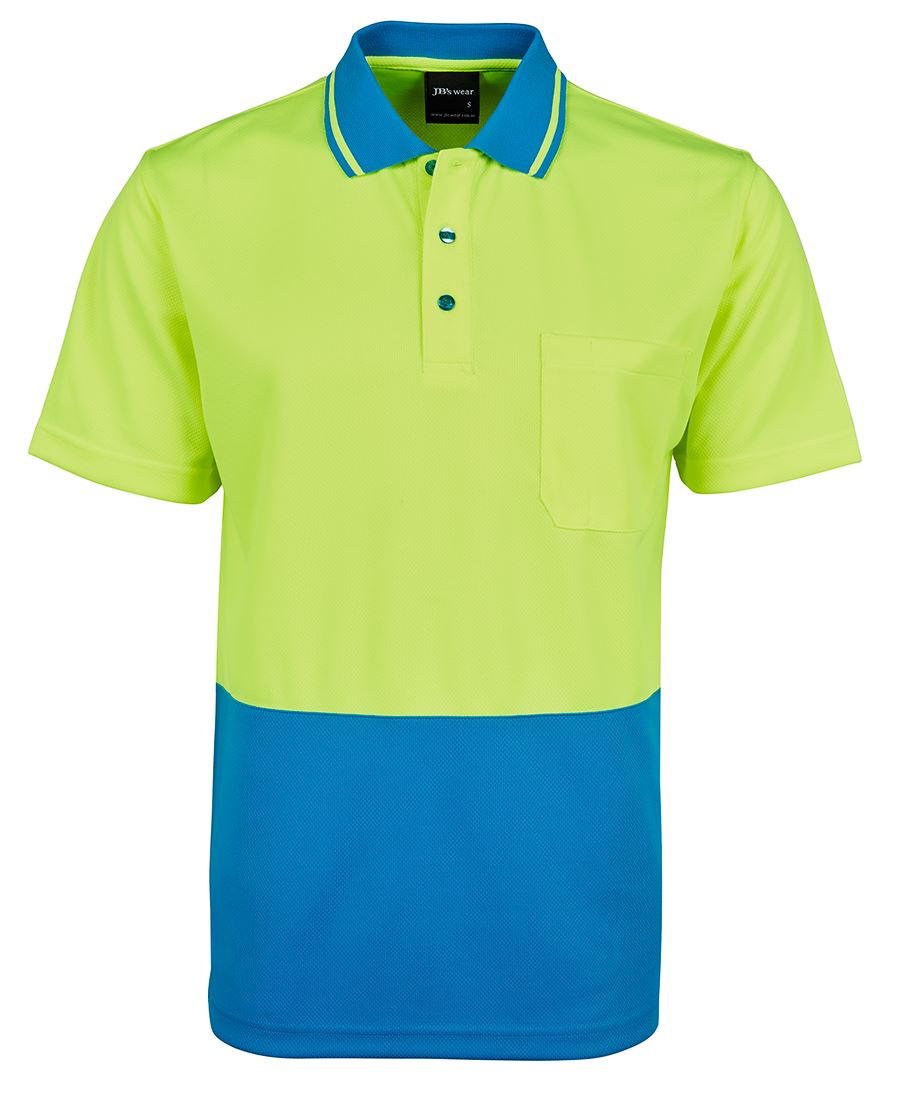 JB's Adults and Kids Hi Vis Non Cuff Traditional Polo 6HVNC