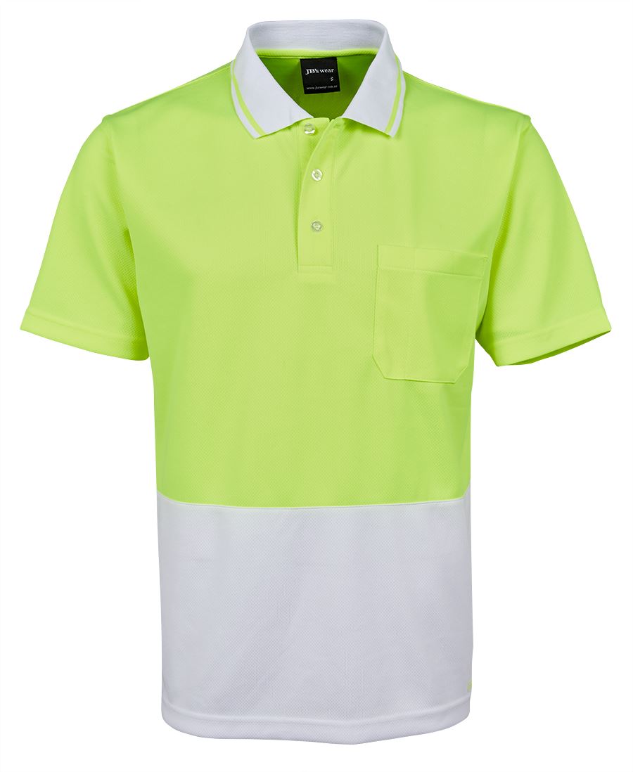 JB's Adults and Kids Hi Vis Non Cuff Traditional Polo 6HVNC