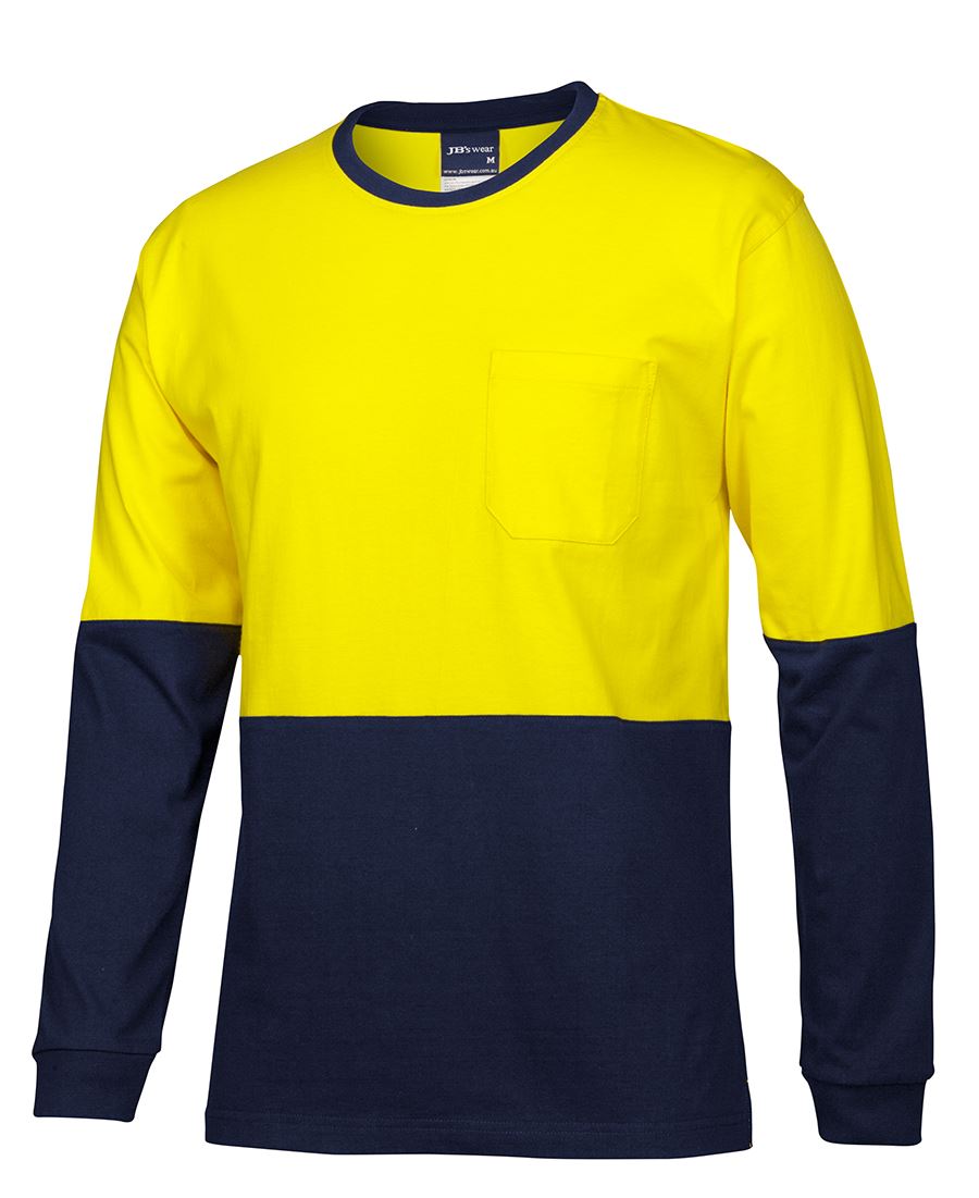 JB's Hi Vis L/S Crew Neck Cotton T-shirt 6HVTN