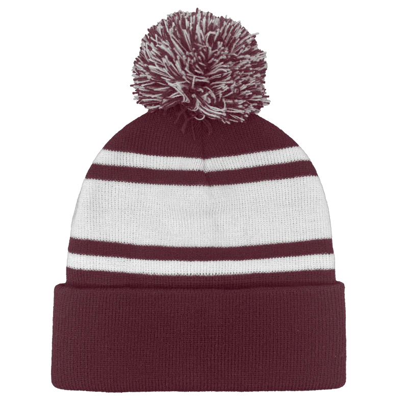 B1900 Headwear24 Cuffed Knitted Pom Pom Beanie