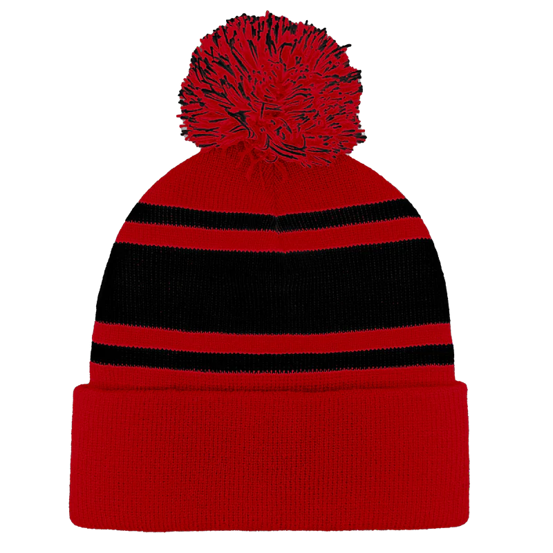 B1900 Headwear24 Cuffed Knitted Pom Pom Beanie