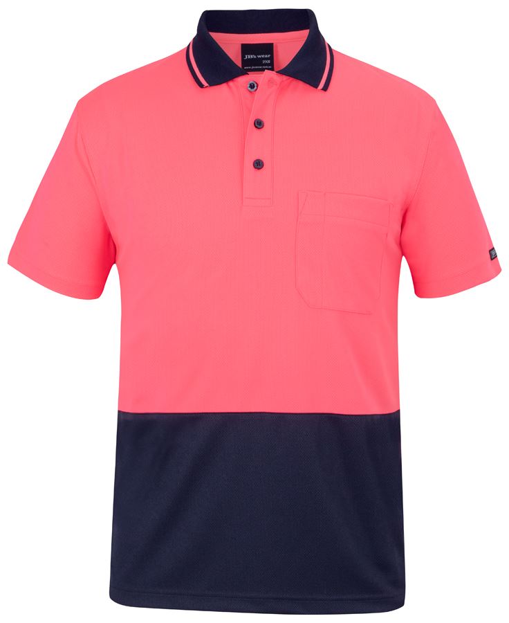 JB's Adults and Kids Hi Vis Non Cuff Traditional Polo 6HVNC