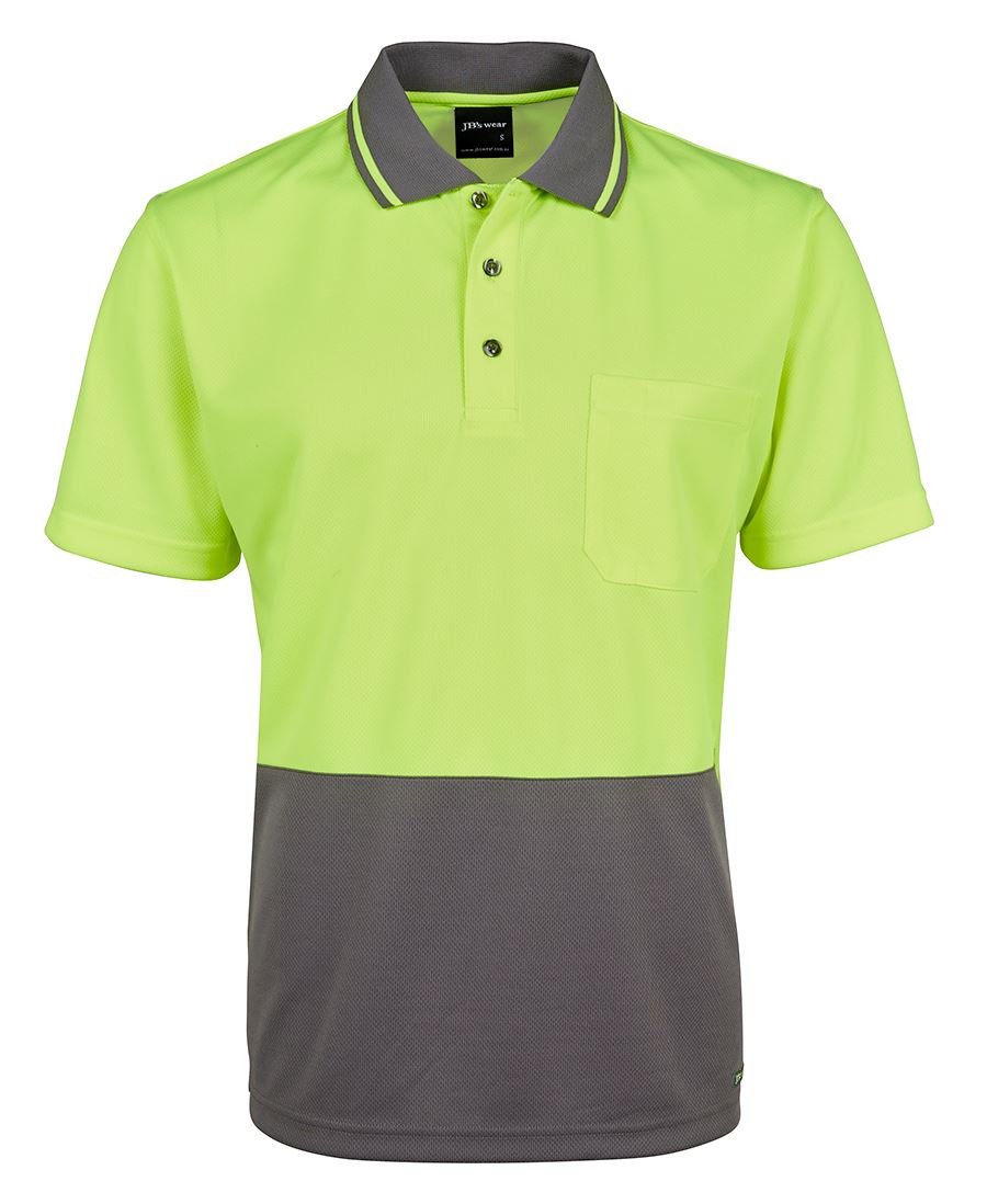 JB's Adults and Kids Hi Vis Non Cuff Traditional Polo 6HVNC