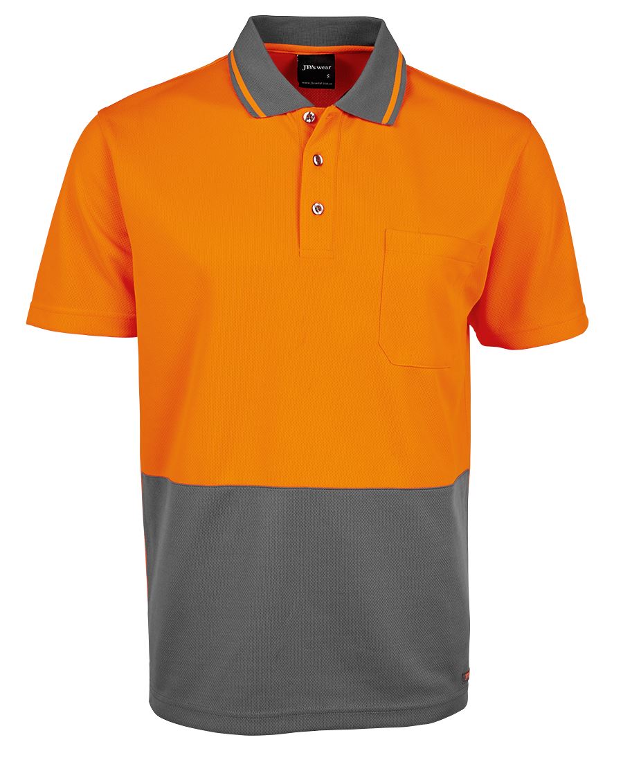 JB's Adults and Kids Hi Vis Non Cuff Traditional Polo 6HVNC