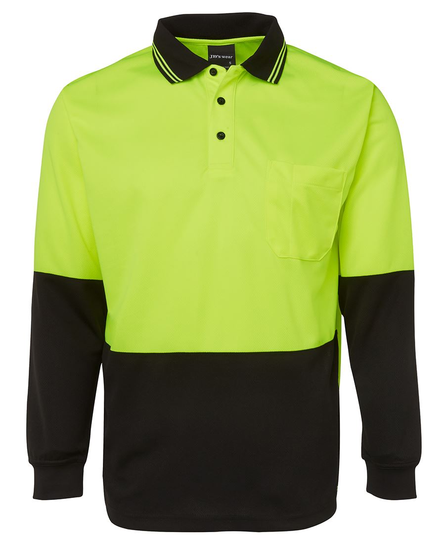 JB's Hi Vis L/S Traditional Polo 6HVPL