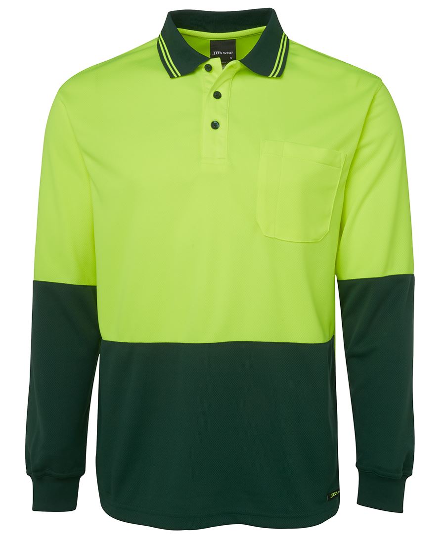 JB's Hi Vis L/S Traditional Polo 6HVPL