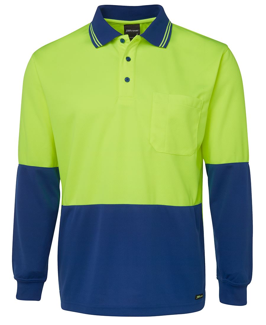 JB's Hi Vis L/S Traditional Polo 6HVPL