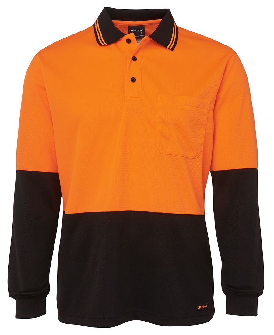 JB's Hi Vis L/S Traditional Polo 6HVPL