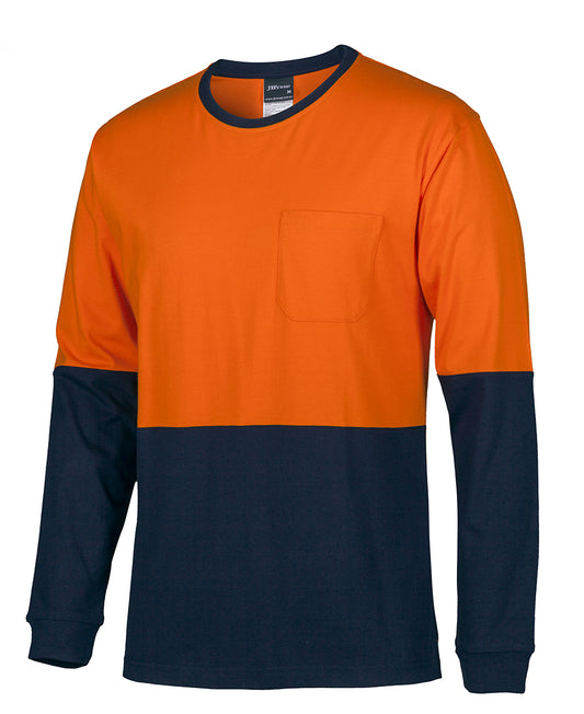 JB's Hi Vis L/S Crew Neck Cotton T-shirt 6HVTN