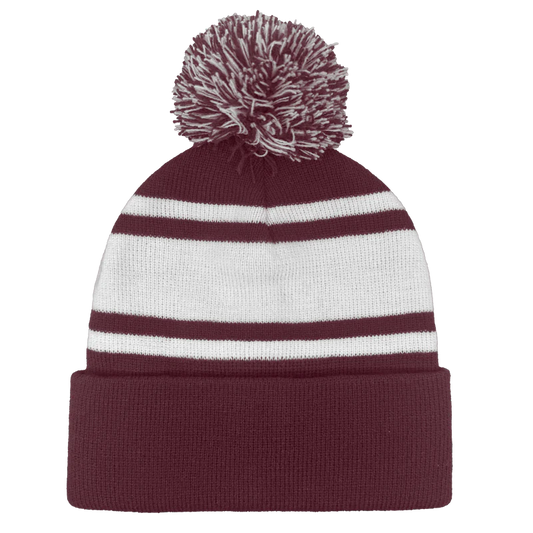 B1900 Headwear24 Cuffed Knitted Pom Pom Beanie