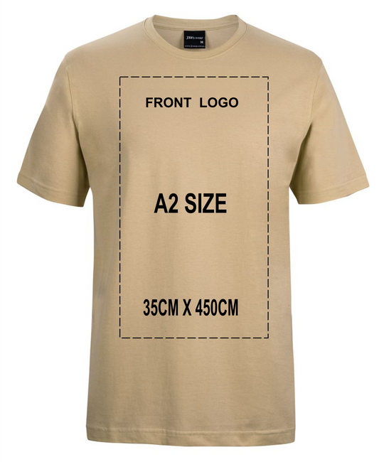 A2 SIZE LOGO 35cmW X 45cmH FRONT OR BACK PRINT