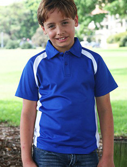 Team Essentials-Kids Short Sleeve Contrast Panel Polo Style ID: CP0939
