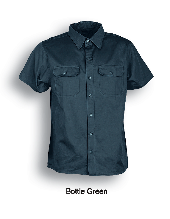 BC Unisex Adults Cotton Drill Work Shirt S/S Style ID: WS0679