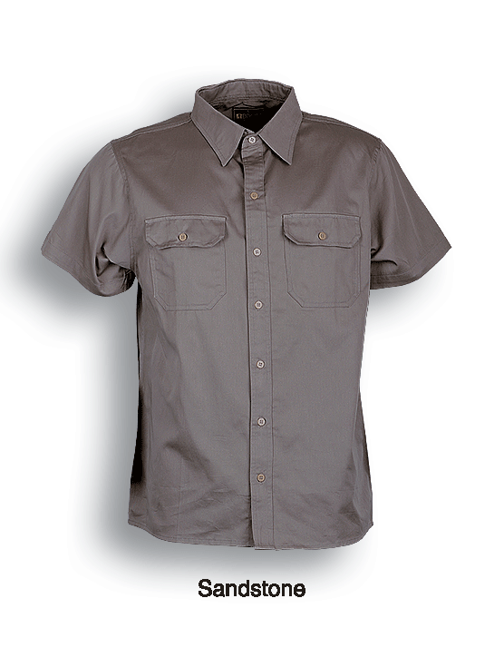 BC Unisex Adults Cotton Drill Work Shirt S/S Style ID: WS0679