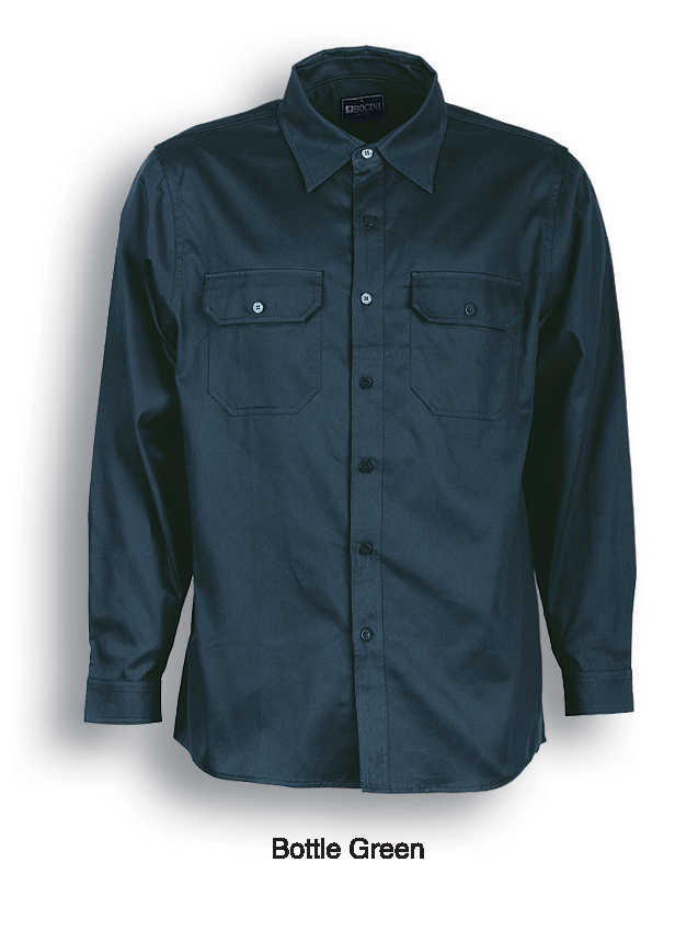 BC Unisex Adults Cotton Drill Work Shirt L/S Style ID: WS0680