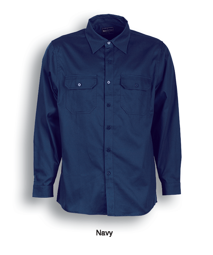 BC Unisex Adults Cotton Drill Work Shirt L/S Style ID: WS0680