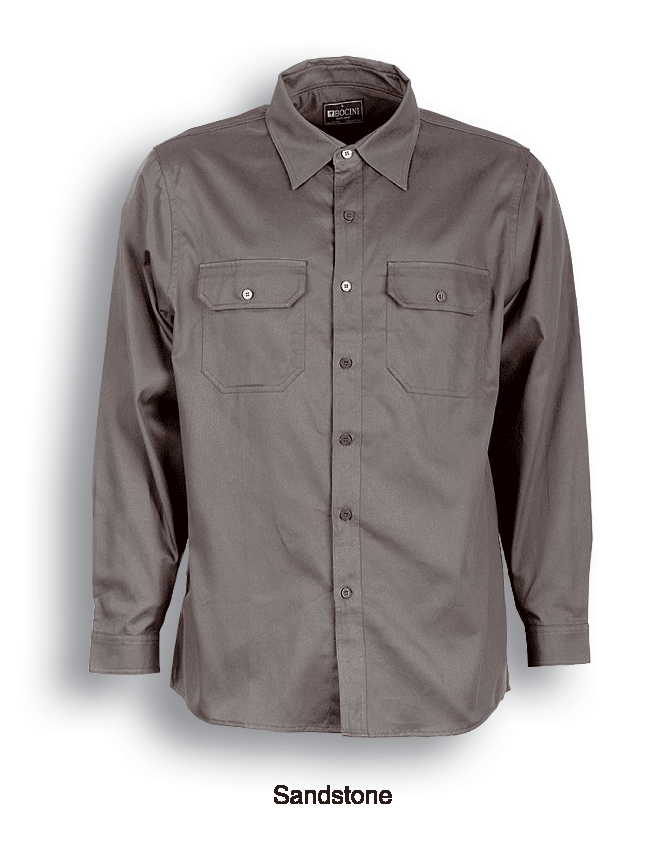 BC Unisex Adults Cotton Drill Work Shirt L/S Style ID: WS0680